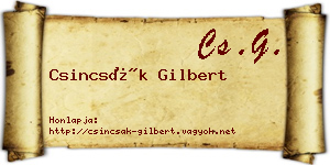 Csincsák Gilbert névjegykártya